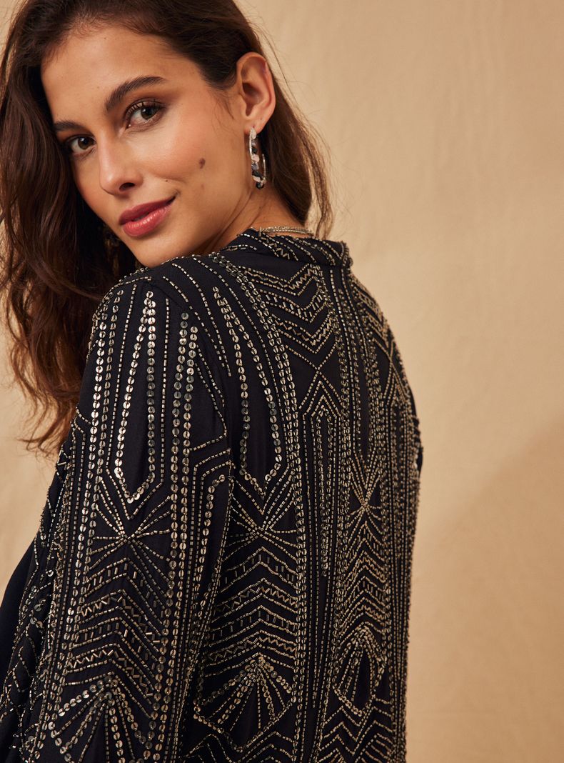 Chaqueta con Bordado De Lentejuelas-3