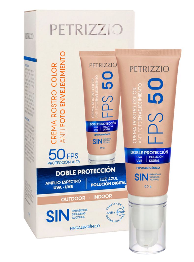 Crema Doble Protección Rostro Color FPS50 Luz Azul 50 g-1