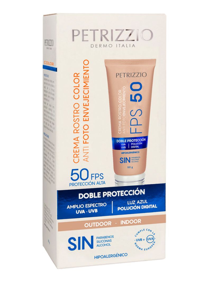 Crema Doble Protección Rostro Color FPS50 Luz Azul 50 g-2