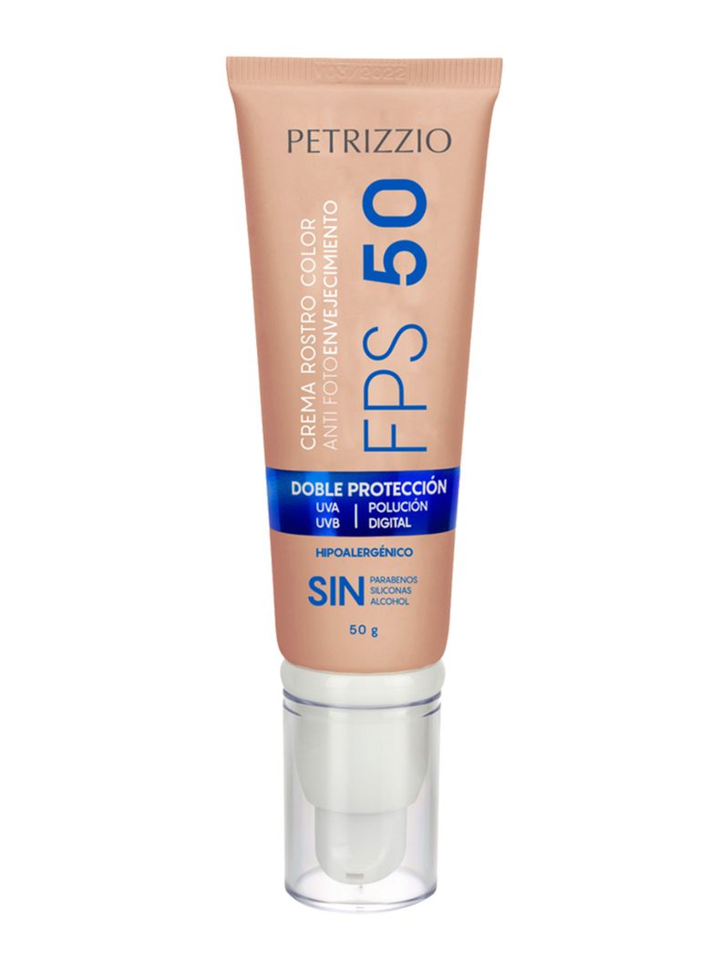 Crema Doble Protección Rostro Color FPS50 Luz Azul 50 g-0