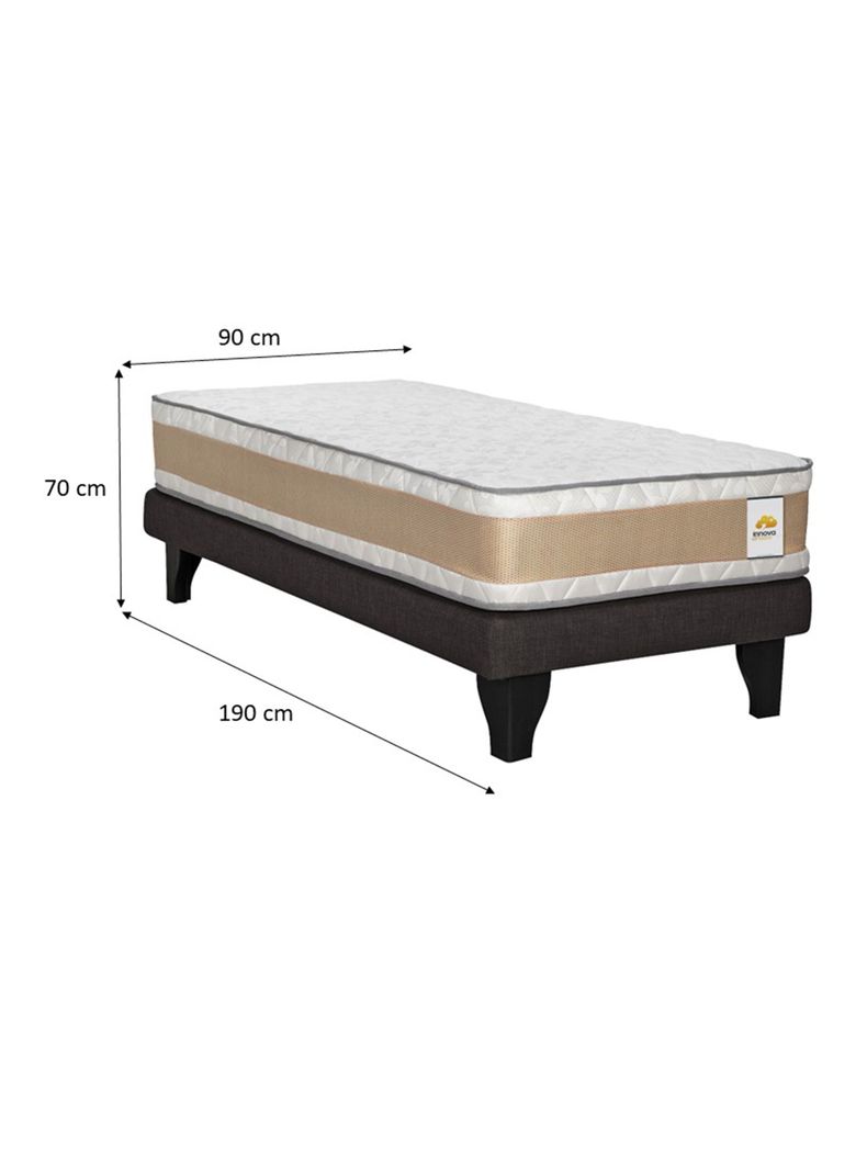 Cama Europea Premium 1 Plaza Chocolate-1