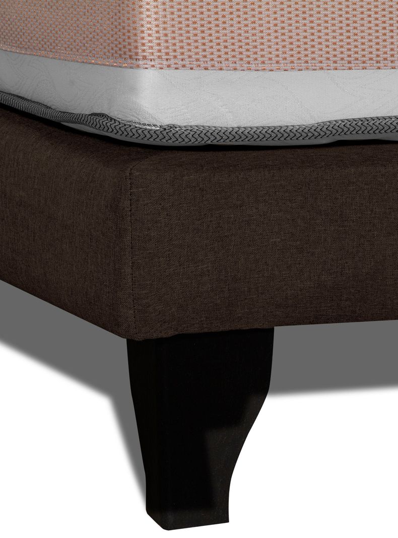 Cama Europea Premium 1 Plaza Chocolate-3
