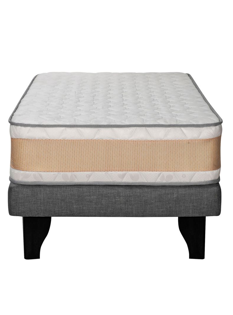 Cama Europea Premium 1 Plaza Gris-0