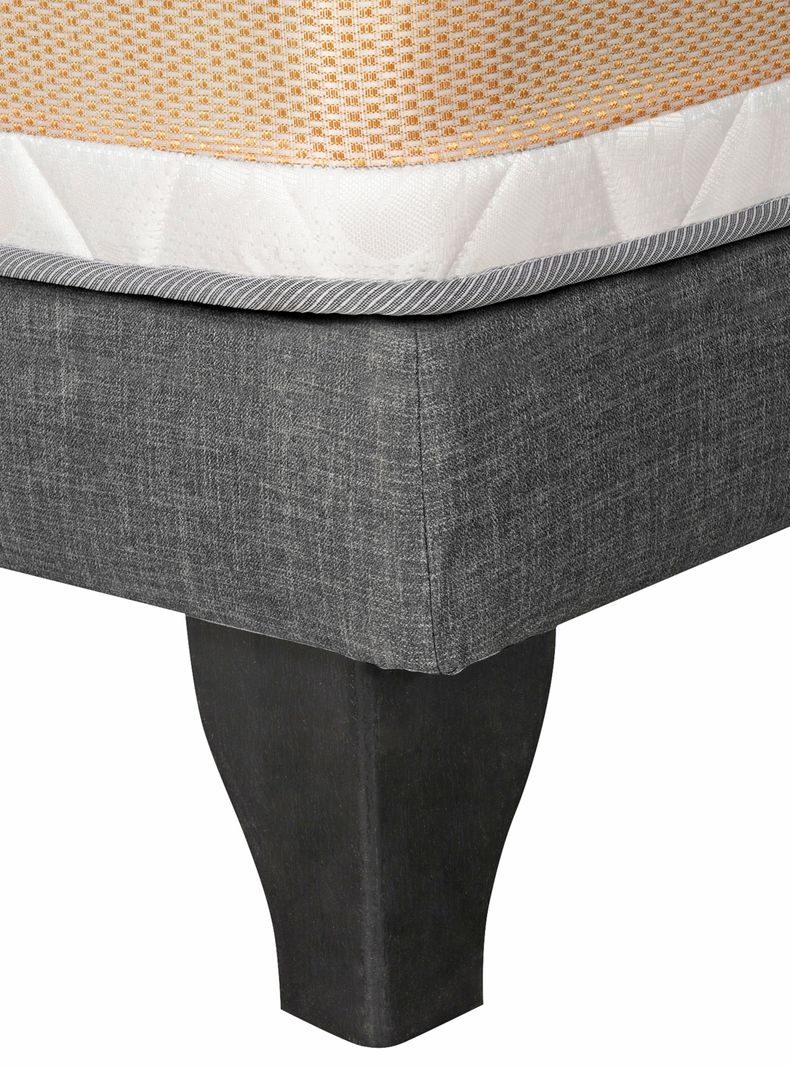 Cama Europea Premium 1 Plaza Gris-3