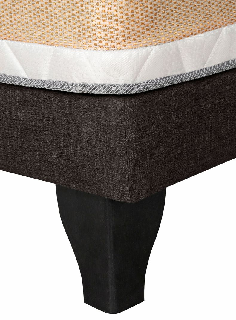 Cama Europea Premium 1 Plazas + Respaldo Chocolate-3