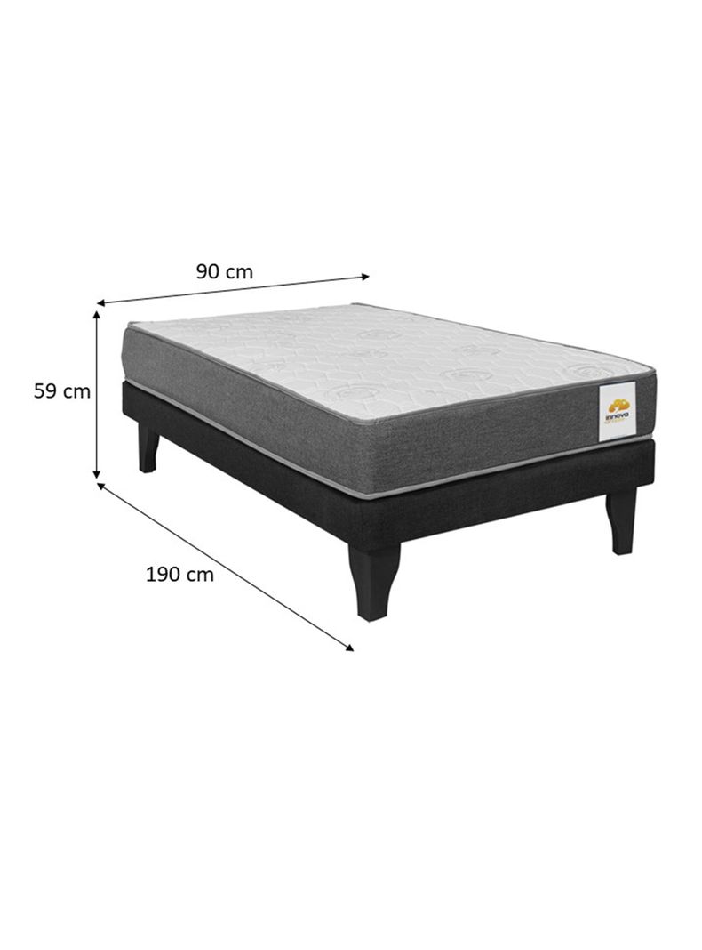 Cama Europea Silver 1 Plaza Beige-1