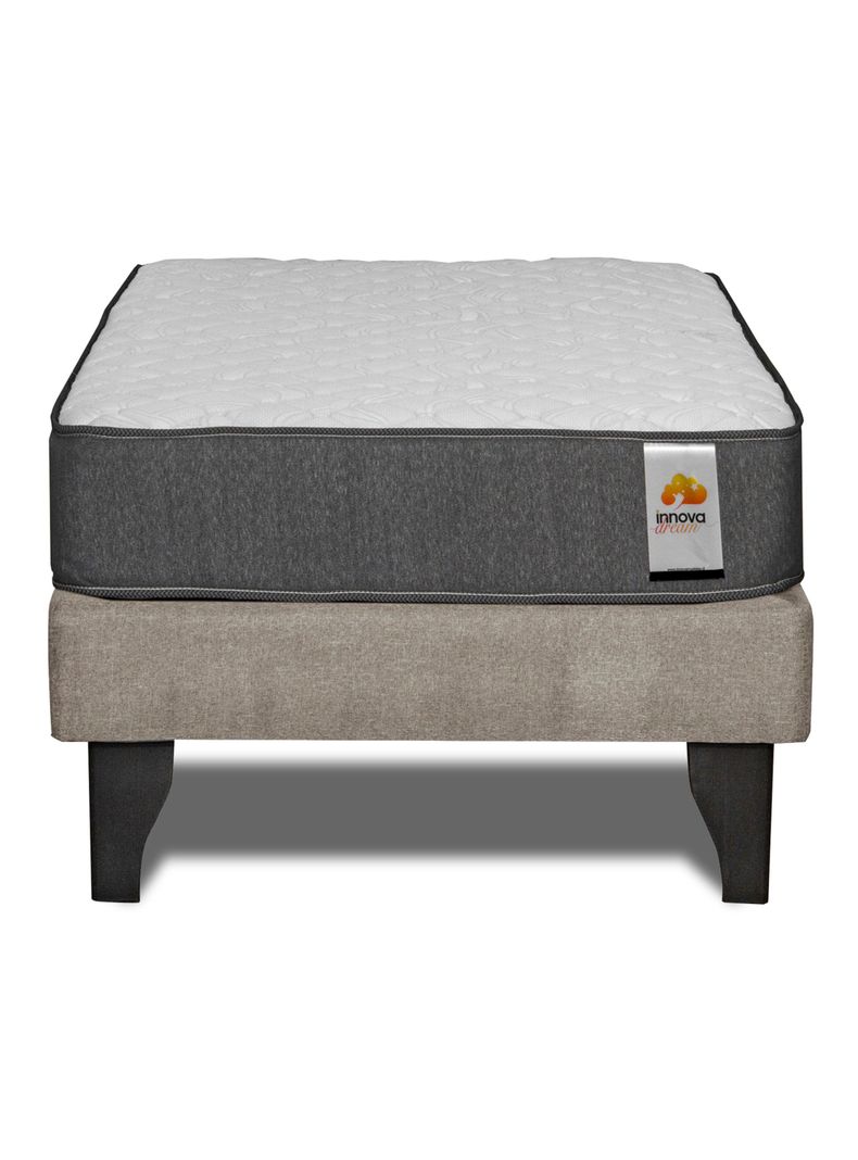 Cama Europea Silver 1 Plaza Beige-2