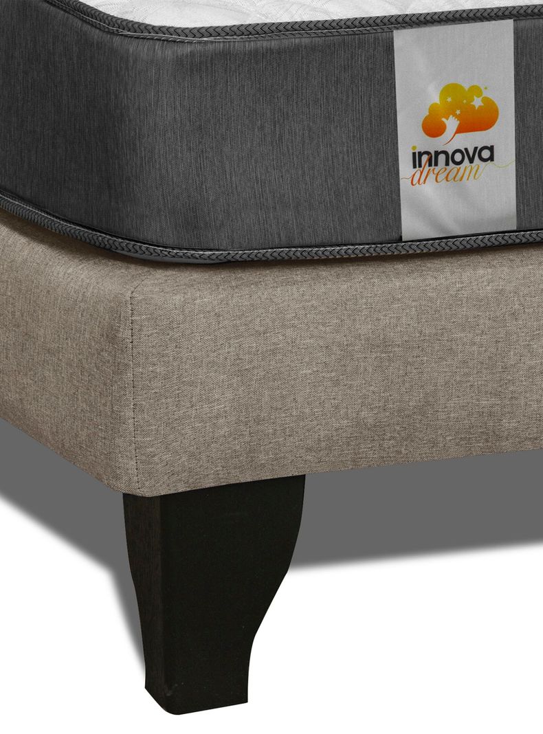 Cama Europea Silver 1 Plaza Beige-3