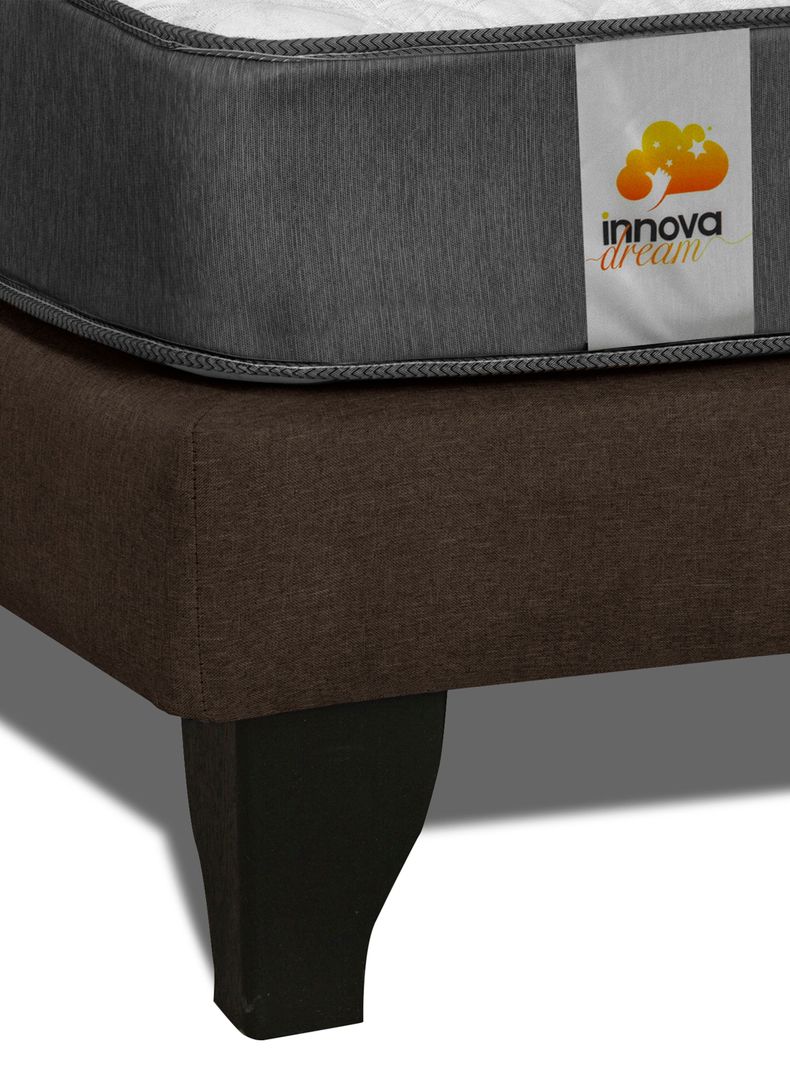 Cama Europea Silver 1 Plaza Chocolate-3