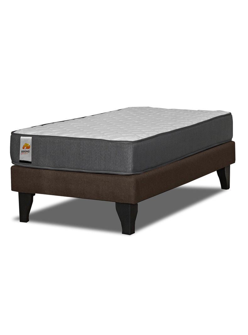 Cama Europea Silver 1 Plaza + Respaldo Chocolate-0