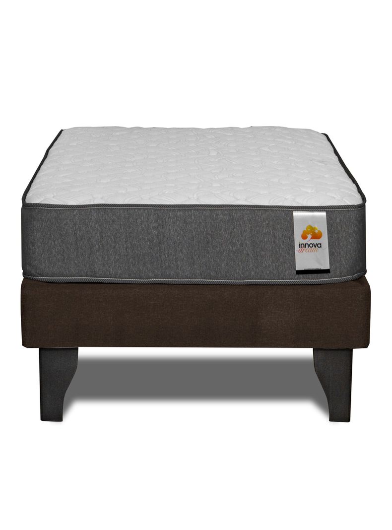 Cama Europea Silver 1 Plaza + Respaldo Chocolate-2