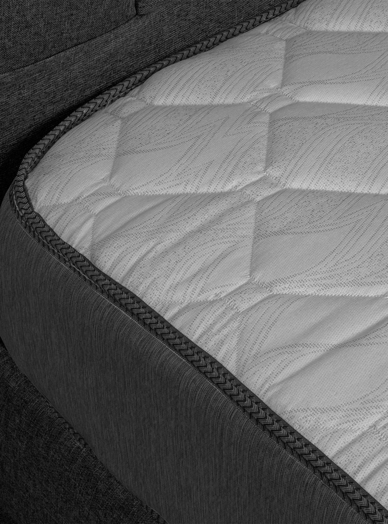 Cama Europea Silver 1 Plaza + Respaldo Negro-5
