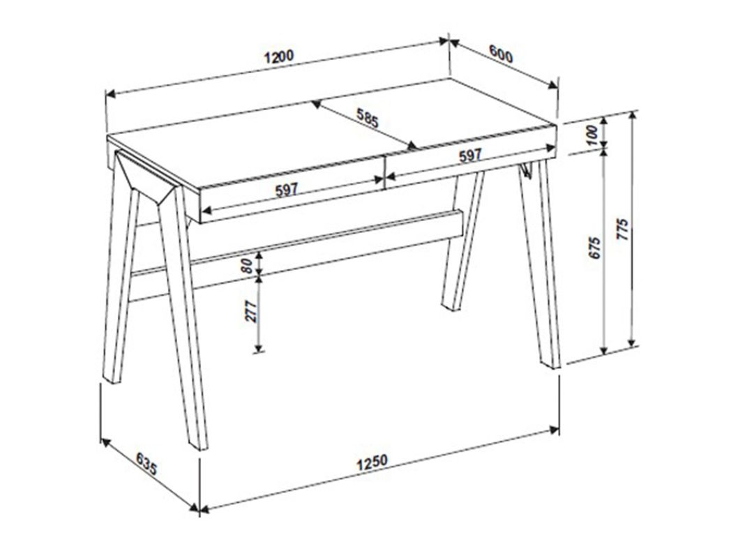Escritorio Decocasa Artesano MDF 120 cm-1