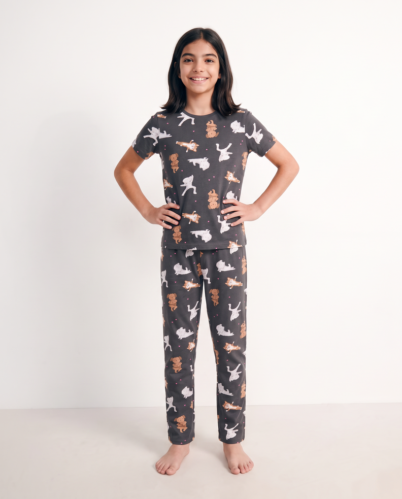 Pijama Manga Corta Full Estampado de Jersey