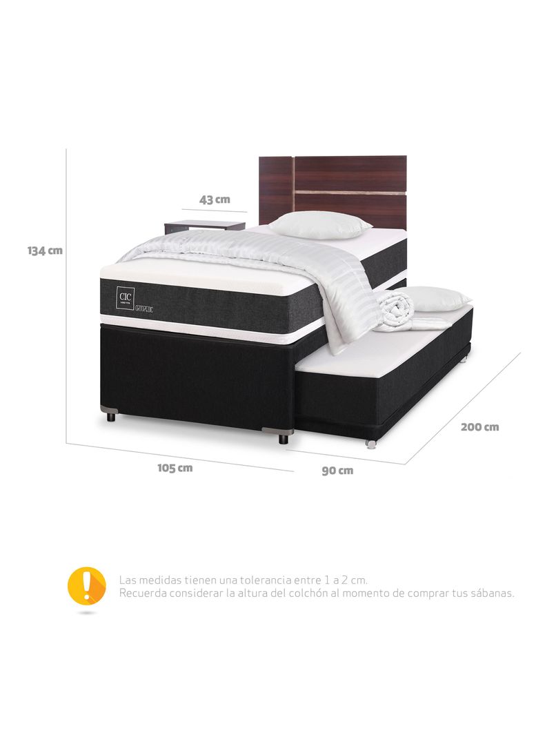 Diván Cama Ortopedic Black + Set Enio + 2 Almohadas-1