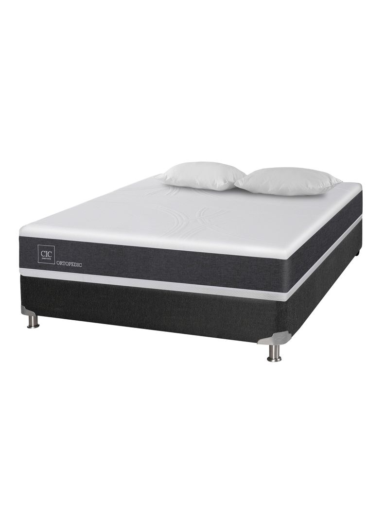 Box Spring Ortopedic Base 5 Black 2 Plazas Base Normal + Almohadas-0