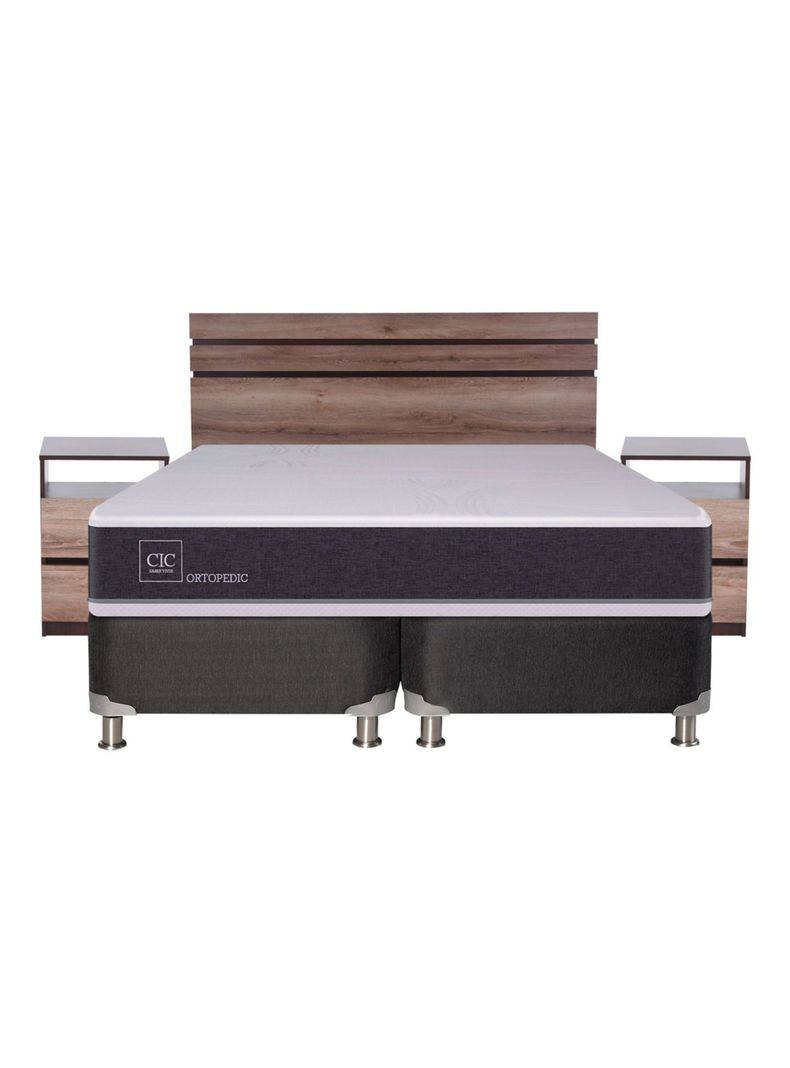 Box Spring Ortopedic B5 Zonas 2 Plazas Base Dividida + Set Muebles Ares-1