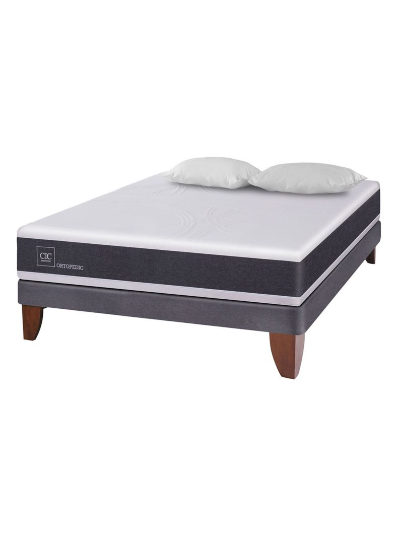 Cama Europea New Ortopedic 2 Plazas Base Normal + Almohadas-0