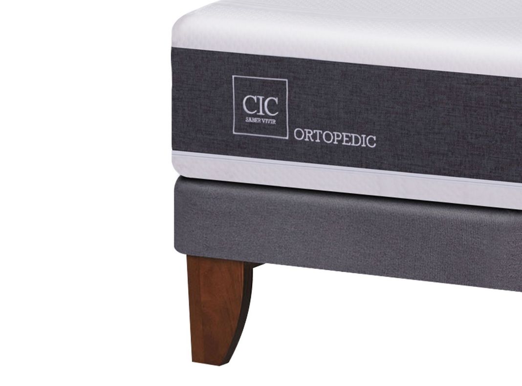Cama Europea New Ortopedic 2 Plazas Base Normal + Set Muebles Enio-2