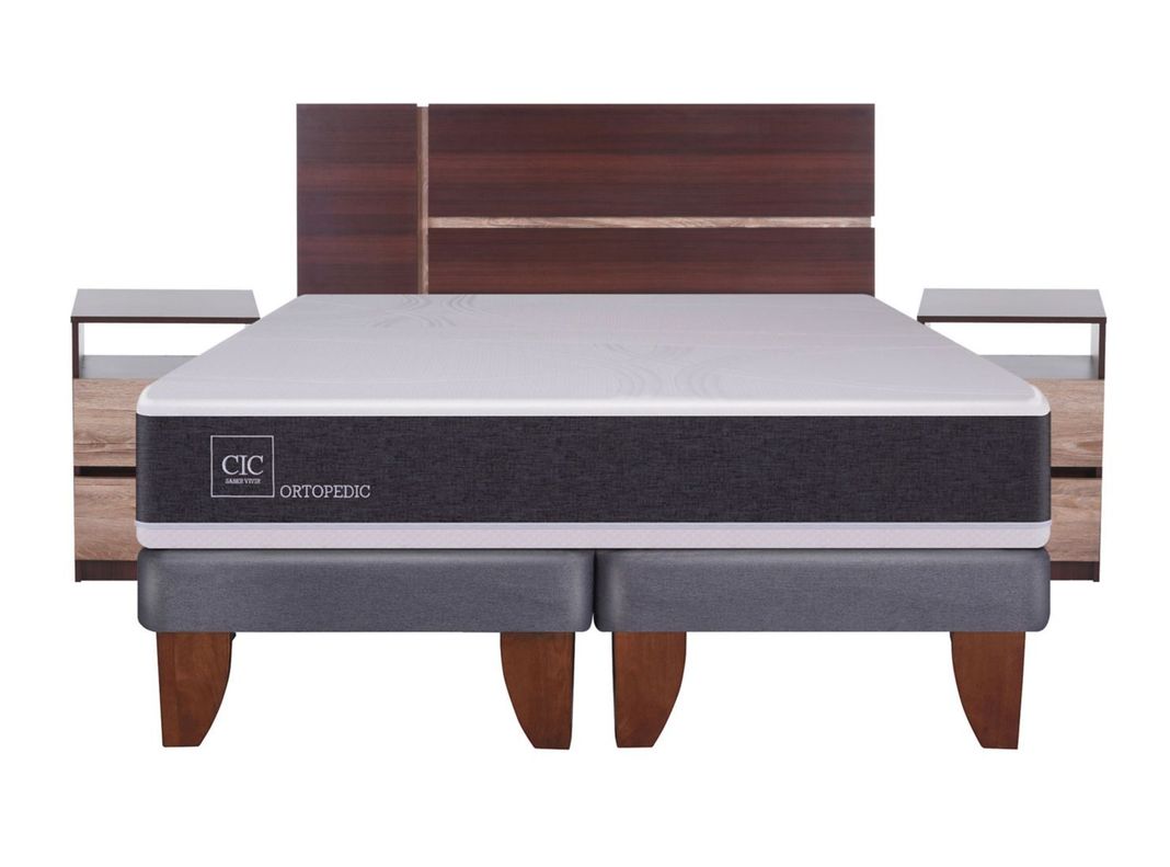 Cama Europea New Ortopedic King + Set Muebles Enio-1