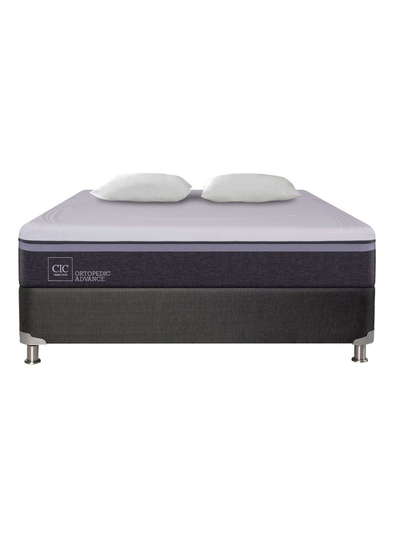 Box Spring Ortopedic Advance 2 Plazas Base Normal + Almohadas-1