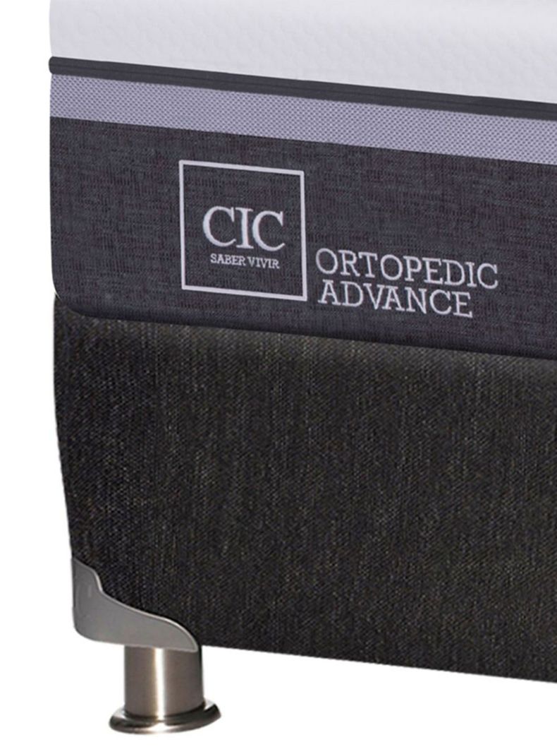 Box Spring B5 Black Ortopedic Advance 2 Plazas Base Dividida + Almohadas-2