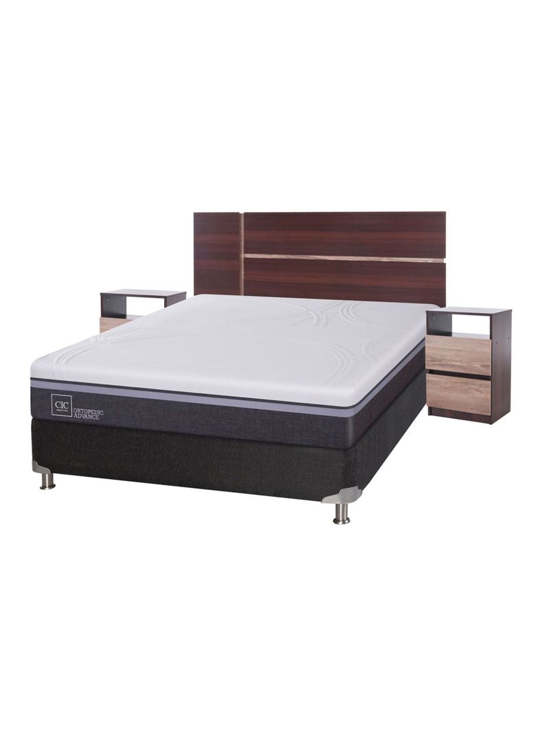 Box Spring Ortopedic Advance 2 Plazas Base Normal + Set Muebles Enio