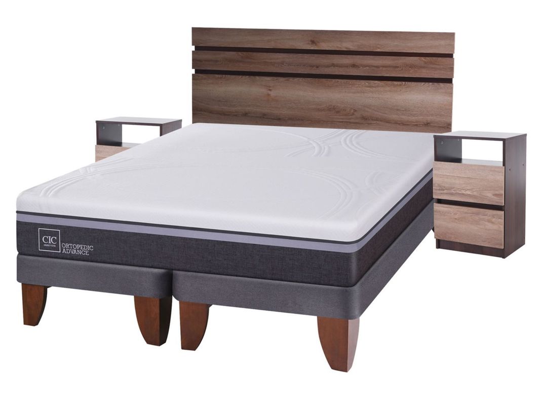 Cama Europea Ortopedic Advance King + Set Muebles Ares-0