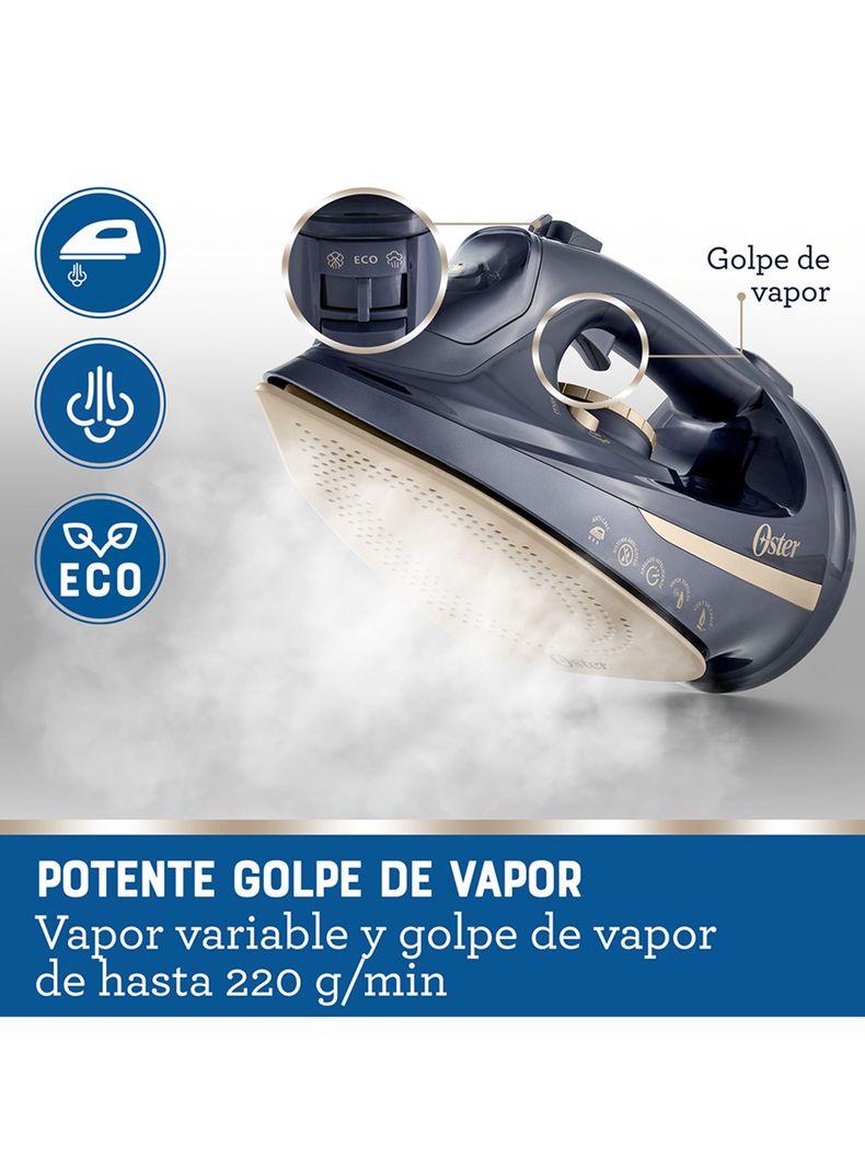 Plancha a Vapor Inalámbrica 2 en 1 Cerámica GCSTCC5000 Azul-6