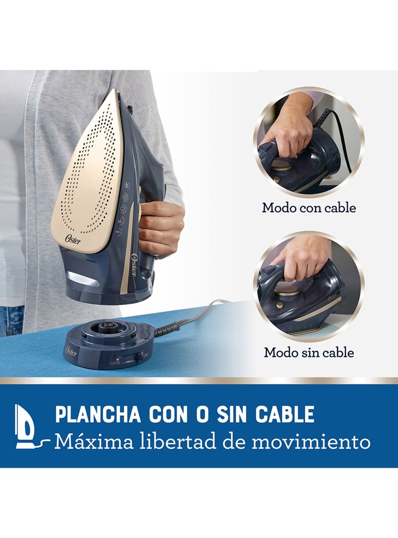 Plancha a Vapor Inalámbrica 2 en 1 Cerámica GCSTCC5000 Azul-5