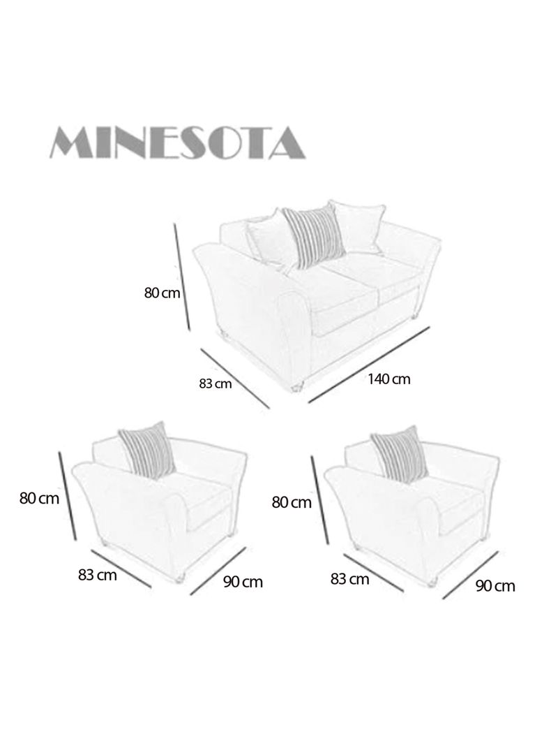 Juego Living Minesota 2 Cuerpos + Sillones Tela/Pu-1