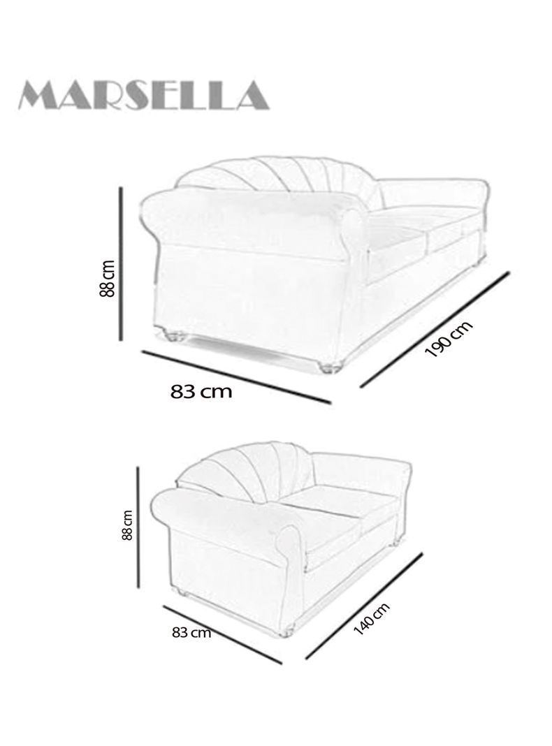 Juego de Living Marsella 3.2 Cuerpos Tela/PU-1