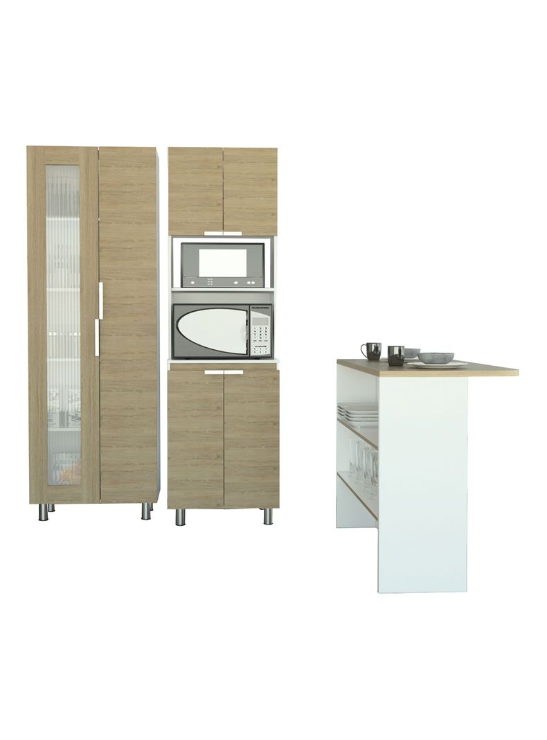 Mueble Alacena + Mueble Microondas + Barra Auxiliar-0