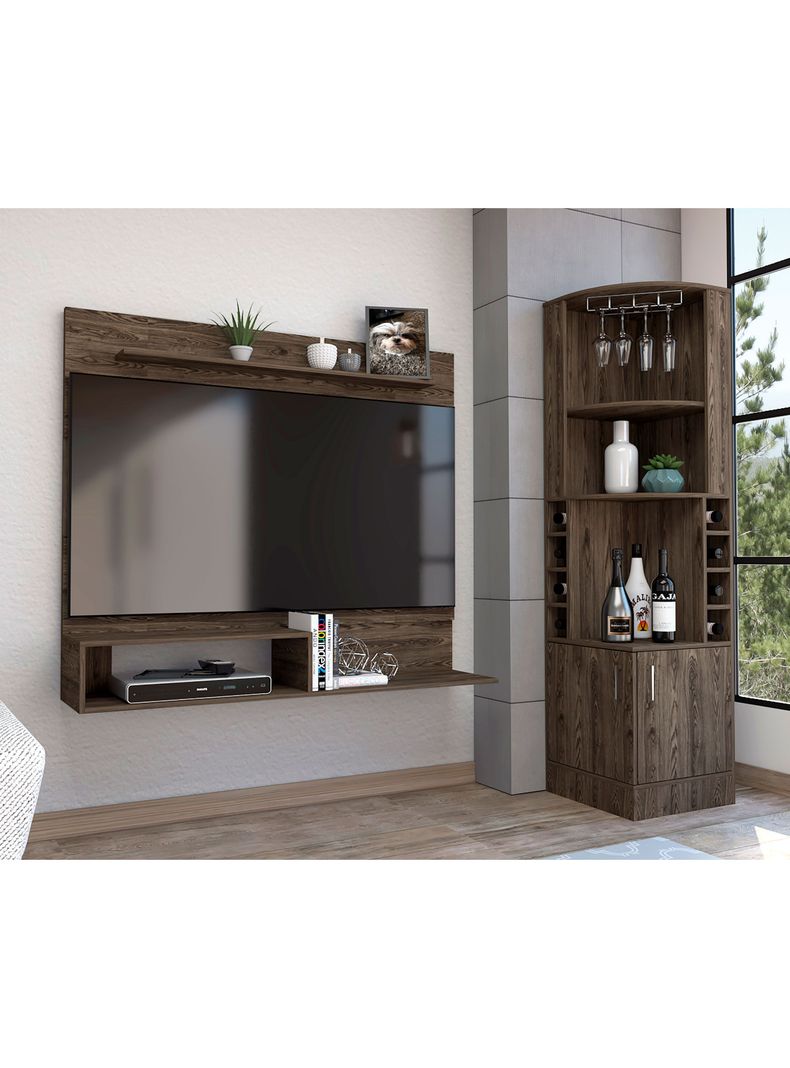 Set Bar Esquinero + Panel TV 55" Beijing-5
