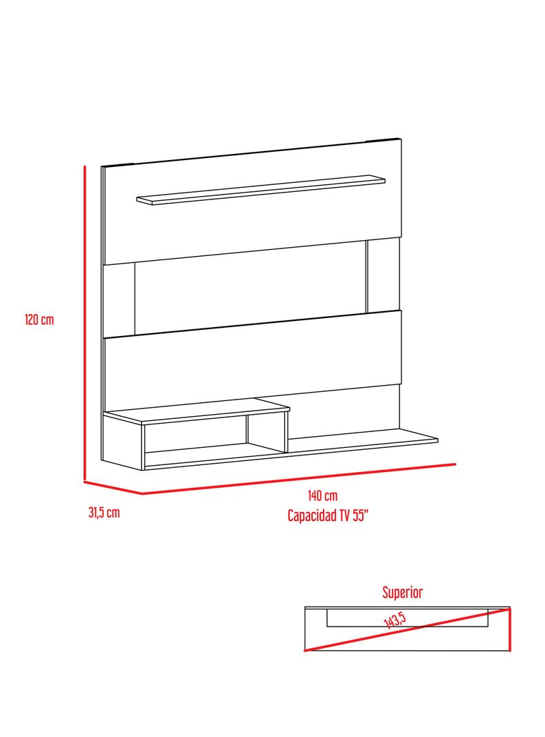 Set Bar Esquinero + Panel TV 55" Beijing-1