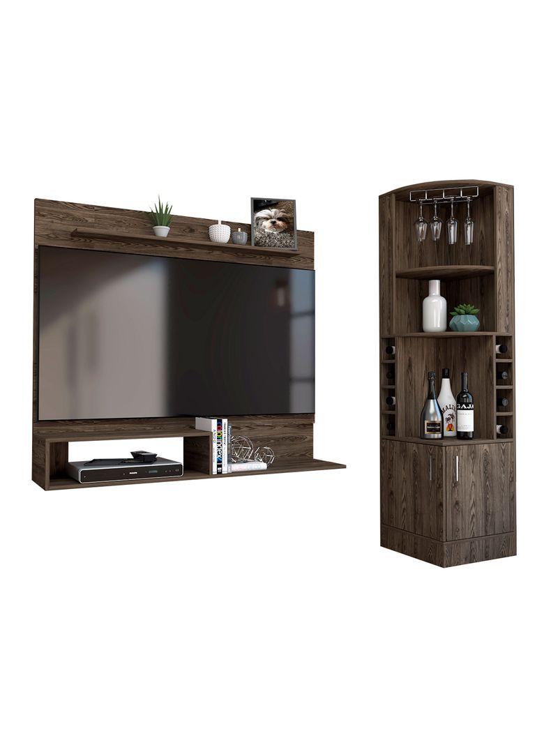 Set Bar Esquinero + Panel TV 55" Beijing-0