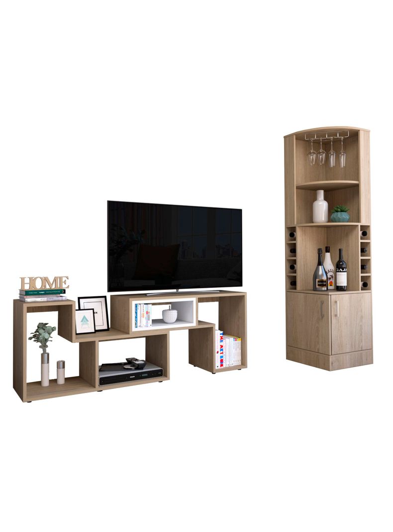 Bar Esquinero + Rack TV 40" Extensible Beijing-0