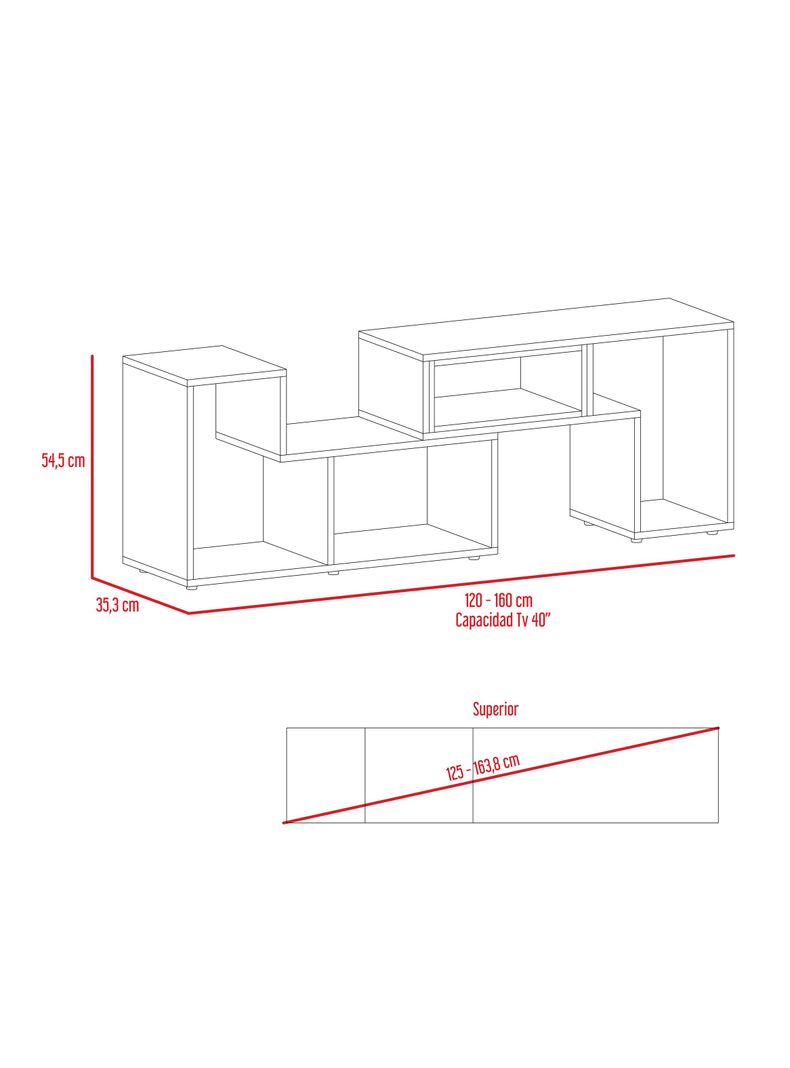 Bar Esquinero + Rack TV 40" Extensible Beijing-1