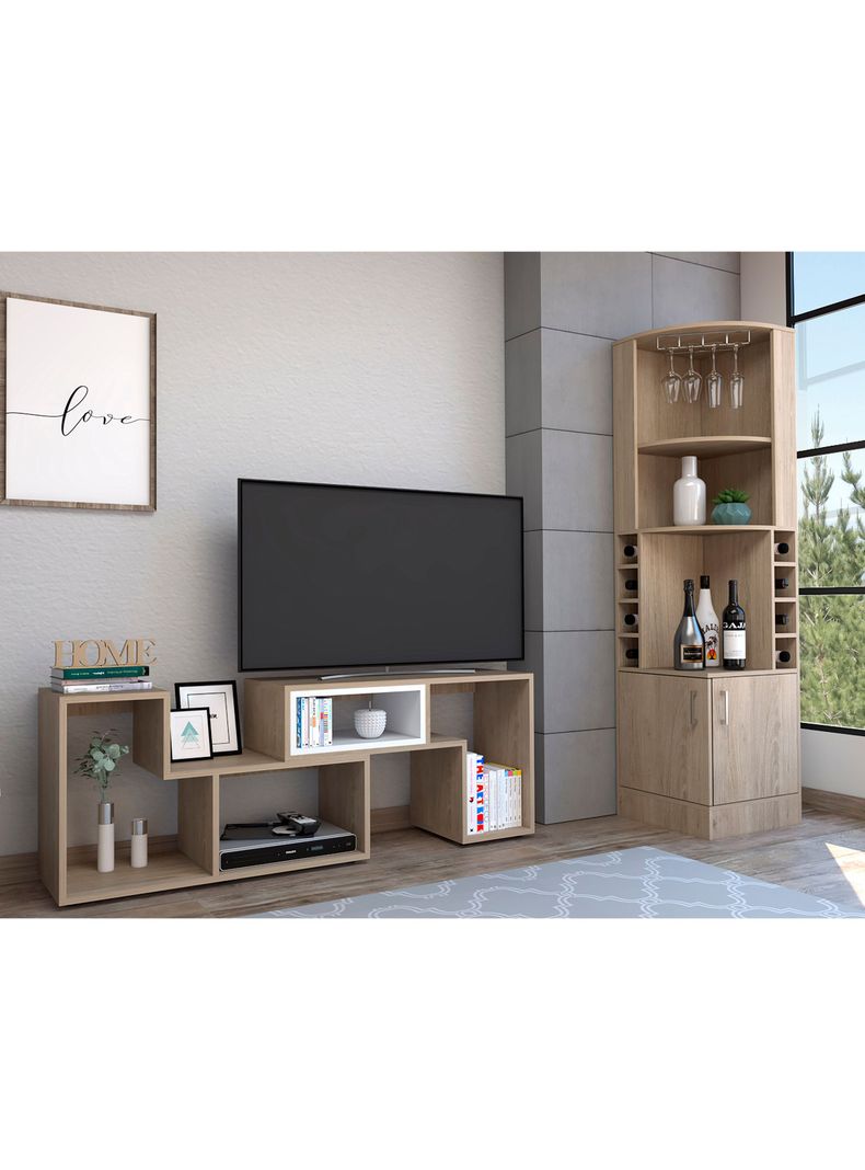 Bar Esquinero + Rack TV 40" Extensible Beijing-5