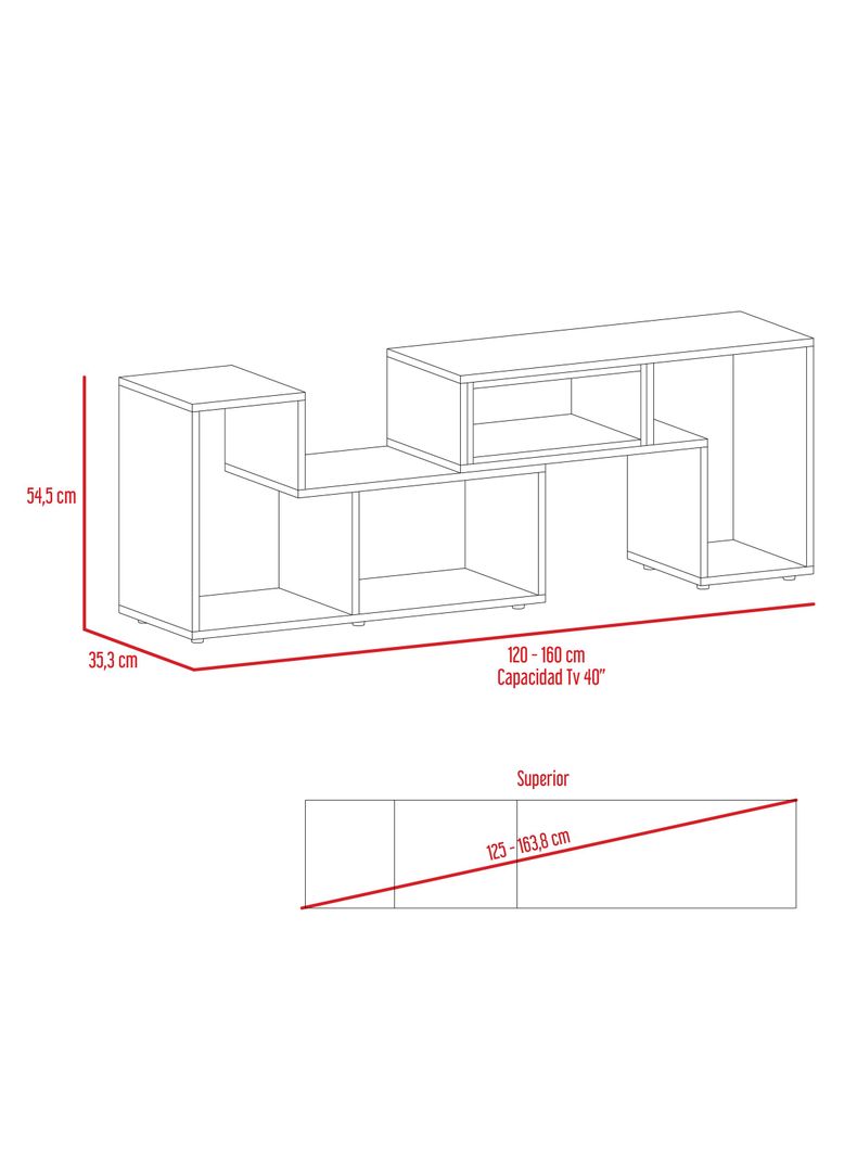 Bar Esquinero + Rack Extensible TV 40" Beijing-1