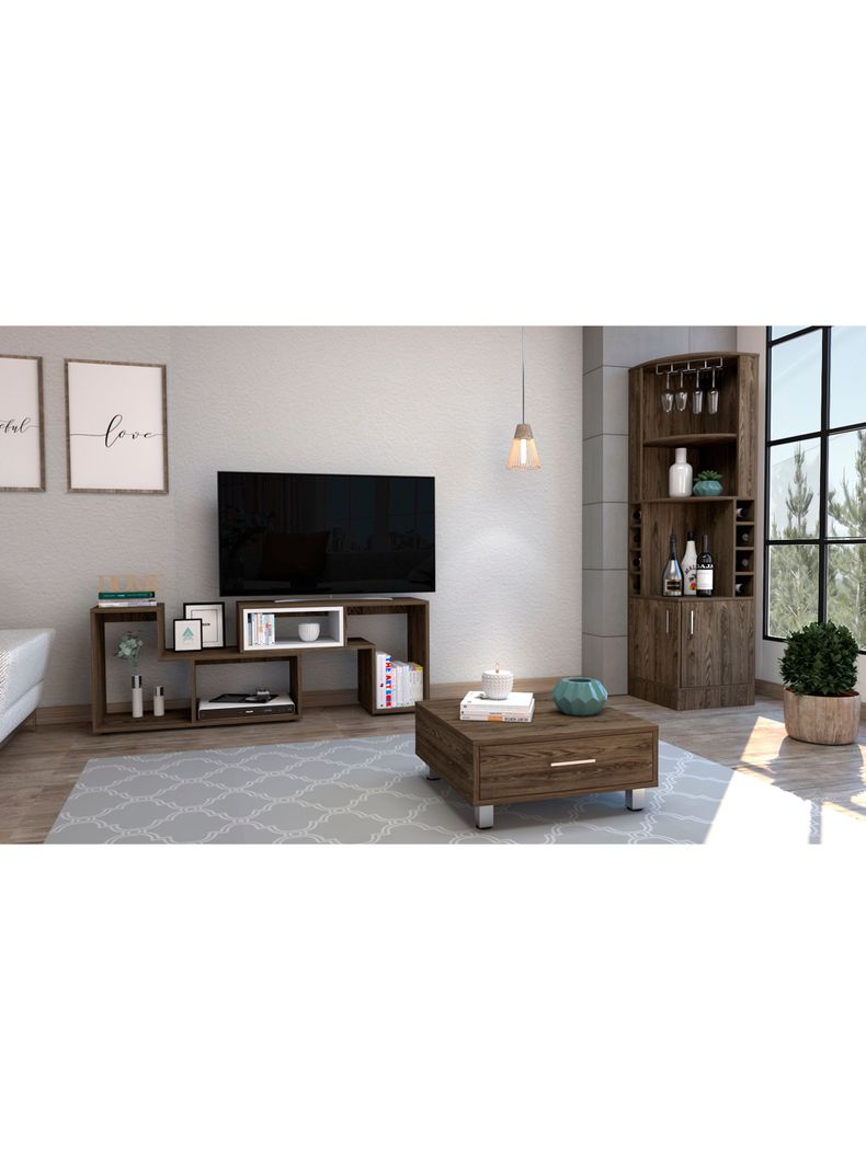 Bar Esquinero + Rack Extensible TV40" + Mesa Centro-4