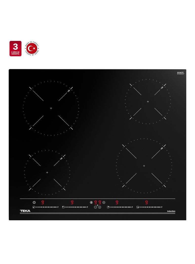 Encimera Inducción 4 Quemadores IBC 64010 BK MSS Negro-2