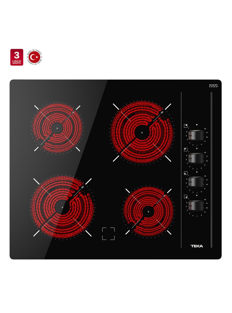 Encimera Vitrocerámica 4 Quemadores TBC 64000 XFL BK Negro-2