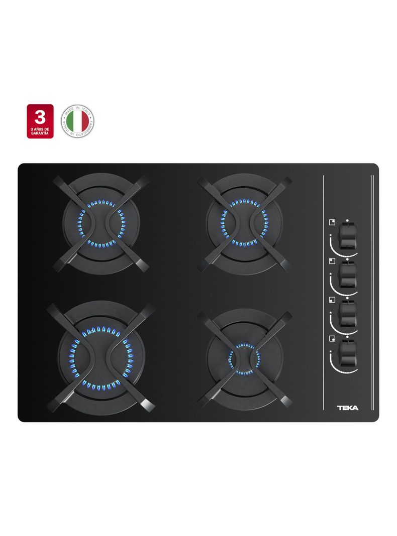 Cocina a Gas Cristal 4 Quemadores GBC 64003 KBN Negro-2