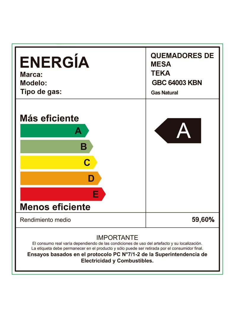 Cocina a Gas Cristal 4 Quemadores GBC 64003 KBN Negro-6