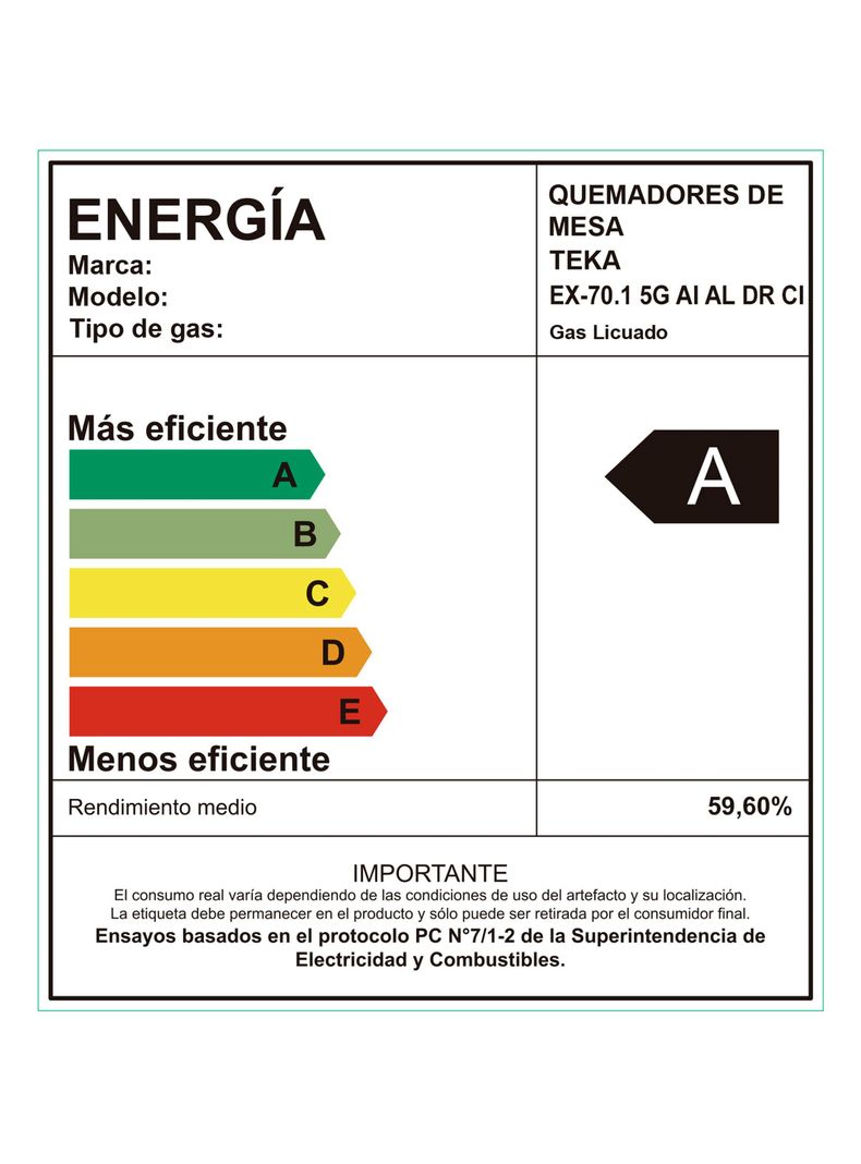 Encimera a Gas 5 Quemadores EX 70.1 5G AI AL DR CI Plata-6