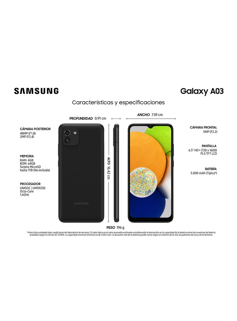 Smartphone Galaxy A03 64GB Negro-4