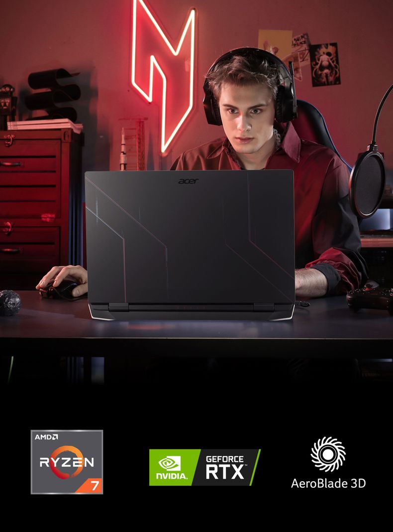 Notebook Acer Nitro 5 AN515-46-R69R-1 AMD Ryzen 7 NVIDIA 3070Ti 32GB RAM 1024GB SSD 15.6" 144Hz-6