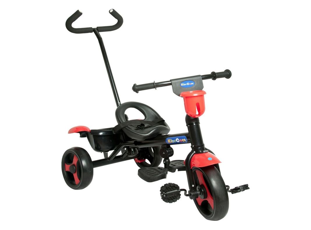 Triciclo Kidscool 2 Funciones en 1 Negro Rojo-0