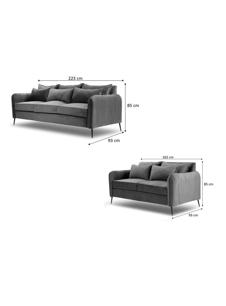 Juego de Living Italia 3.2 Cuerpos Felpa-1